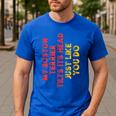 Boston Terrier Mom Dad Dog Lover Owner Women Men Men's Casual T-Shirt Royal Blue