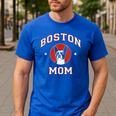 Boston Terrier Mom Dog Mother Men's Casual T-Shirt Royal Blue