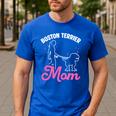 Boston Terrier Mom Men's Casual T-Shirt Royal Blue