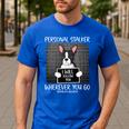 Boston Terrier Mug Shot Guilty Dog Men's Casual T-Shirt Royal Blue