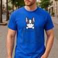Boston Terrier In The Pocket Cute Boston Terrier Dog For Men Women Girls Kids Men's Casual T-Shirt Royal Blue