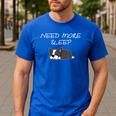 Boston Terrier Puppy Need More Sleep Pajama For Bedtime Men's Casual T-Shirt Royal Blue