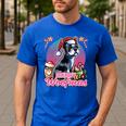 Boston Terrier Santa Claus Coffee Mug Merry Christmas Dogs Men's Casual T-Shirt Royal Blue
