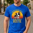 Boston Terrier Never Underestimate a Girl With a Bostie Men's Casual T-Shirt Royal Blue