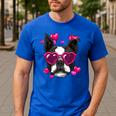 Boston Terrier Valentines Day Shirt Heart Dog Lover Men's Casual T-Shirt Royal Blue