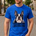 Boston Terrier Will Find And Lick You Bostie Mom Men's Casual T-Shirt Royal Blue