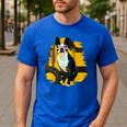 Boston Terrier s Mid-Century Modern Art s Street Grunge Men's Casual T-Shirt Royal Blue