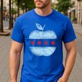 Chicago Flag Teacher School Cute Men&#x27;s Casual T-Shirt Royal Blue