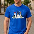 Christmas Boston Terrier Santa Dog Lover Men's Casual T-Shirt Royal Blue