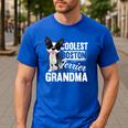 Coolest Boston Terrier Grandma Dog Men's Casual T-Shirt Royal Blue
