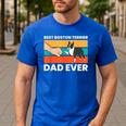 Cute Boston Terrier Best Boston Terrier Dad Ever Men's Casual T-Shirt Royal Blue