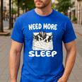 Cute Boston Terrier Need More Sleep Pajamas Nightgown Men's Casual T-Shirt Royal Blue