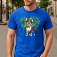 Cute Boston Terrier Shamrock St Patrick's Day Dog Lover Men Women Kids Men's Casual T-Shirt Royal Blue