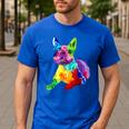 Dog Lover Boston Terrier Dog Colorful Boston Terrier Men Women Kids Men's Casual T-Shirt Royal Blue