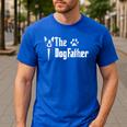 The Dogfather Boston Terrier Dog Dad Father's Day Men's Casual T-Shirt Royal Blue