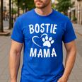 Fun Bostie Mama Dog Lover Apparel Boston Terrier Mom Men's Casual T-Shirt Royal Blue