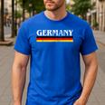 Germany Vintage Men's Casual T-Shirt Royal Blue