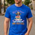 This Girl Loves Watermelon And Her Boston Terrier Dog Mother Men's Casual T-Shirt Royal Blue
