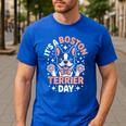 It’s A Boston Terrier Day Pet Cute Dog Lover Cartoon Men's Casual T-Shirt Royal Blue