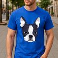Kids Boston Terrier Dog For Women And Girls Men's Casual T-Shirt Royal Blue