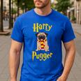 Lovely Harry Pugger Pug Men's Casual T-Shirt Royal Blue