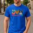 Peace Love Boston Terrier Tie Dye Dog Lover For Men Women Girls Kids Men's Casual T-Shirt Royal Blue