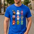Pig Spooky Ghost Witch Boo-Jee Horror Pumpkin Pig Halloween Men's Casual T-Shirt Royal Blue