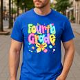 Preppy Fourth Grade Back To School 4th Grade Teacher Girls Men&#x27;s Casual T-Shirt Royal Blue