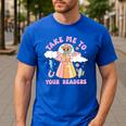 Take Me To Your Readers Alien Teacher Halloween Literacy Men&#x27;s Casual T-Shirt Royal Blue
