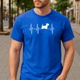 Scottish Terrier Dog Heartbeat Scottie Dog Lover T-Shirt Men's Casual T-Shirt Royal Blue