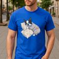 Sleepy Boston Terrier Pajama Men Women Kids Men's Casual T-Shirt Royal Blue
