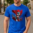 Super Power Superhero Boston Terrier Dog For Men Women Kids Men's Casual T-Shirt Royal Blue