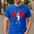 Valentine's Day Boston Terrier Lover Men's Casual T-Shirt Royal Blue