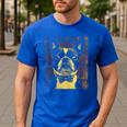 Vintage Boston Terrier Dog Men's Casual T-Shirt Royal Blue