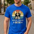 Vintage Boston Terrier Mom Dog Lovers Mother's Day Men's Casual T-Shirt Royal Blue