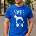 Vintage Boston Terrier Mom Dog Owner Bostie Mother Men's Casual T-Shirt Royal Blue