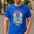 Worlds Best Boston Terrier Aunt Men's Casual T-Shirt Royal Blue