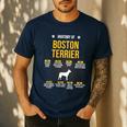 Anatomy Of Boston Terrier Dog Lover Men's Casual T-Shirt Navy