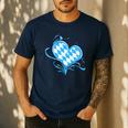 Bavarian Flag As Heart Blue Diamond Bavaria Men's Casual T-Shirt Navy