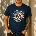 Boston Bull Terrier Women Boston Terrier Dog Mom Men's Casual T-Shirt Navy