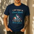 Boston Terrier American Gentleman Bibliophile Book Lover Men's Casual T-Shirt Navy