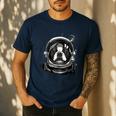 Boston Terrier Astronaut Shirt Spaceman Dog Space Lover Men's Casual T-Shirt Navy