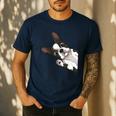 Boston Terrier Bostie Dog Kids Boys Girls Men's Casual T-Shirt Navy