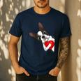 Boston Terrier Bostie Dog Kids Women Girls Men's Casual T-Shirt Navy