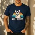 Boston Terrier Boston-Bulldog Men's Casual T-Shirt Navy