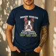 Boston Terrier Brindle Dog Professional Human Trainer Men's Casual T-Shirt Navy