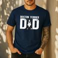 Boston Terrier Dad Of A Bostie Dad Bostie Father Men's Casual T-Shirt Navy