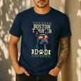Boston Terrier Dad Boston Bull Bostie Dog Men's Casual T-Shirt Navy
