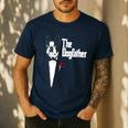 Boston Terrier Dad The DogFather Shirt Boston Terrier Men's Casual T-Shirt Navy