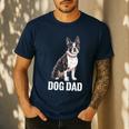 Boston Terrier Dog Dad Boston Terrier Dog Lovers Men's Casual T-Shirt Navy